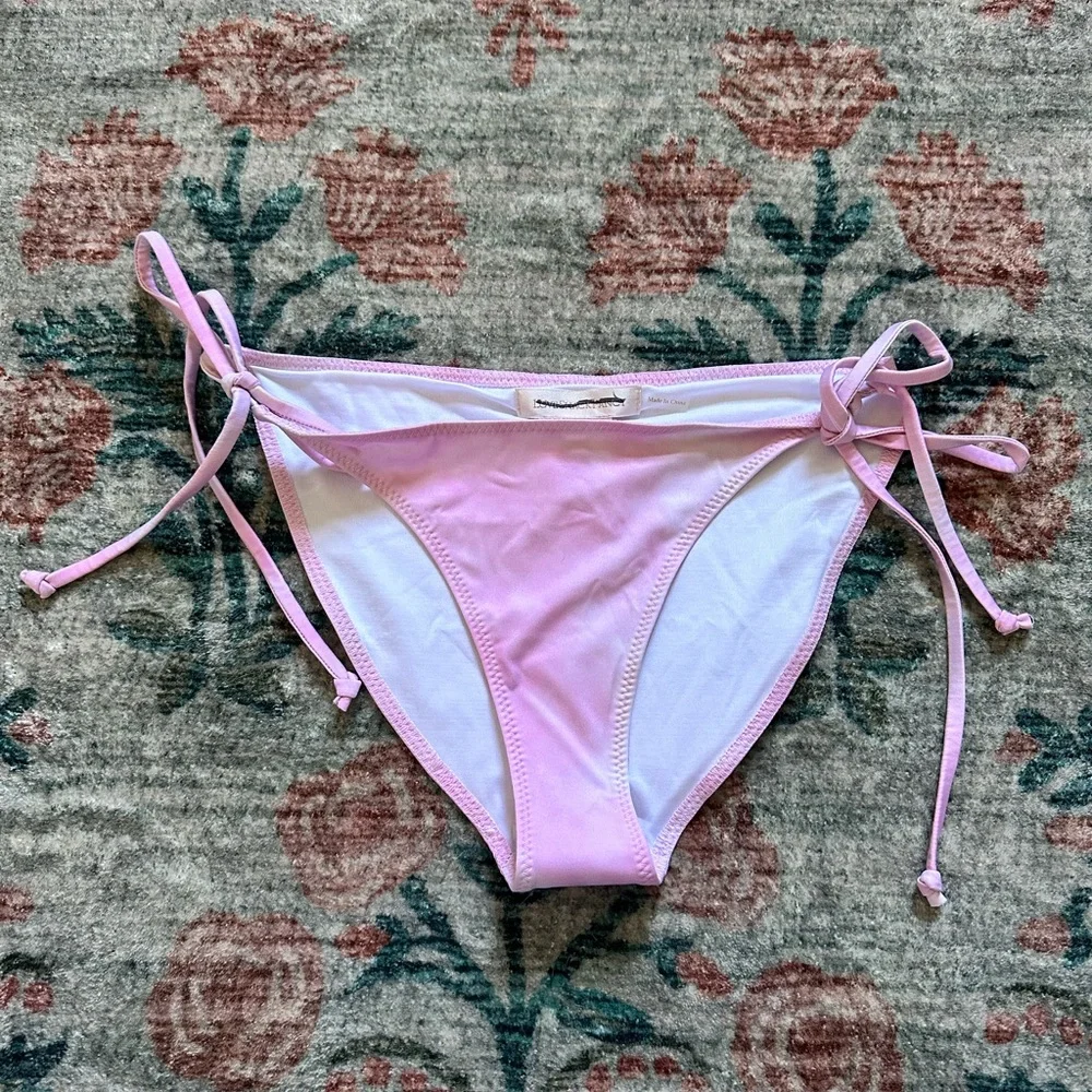 LoveShackFancy Pink/White Tie-Dye Swim Bottoms - Picture 2 of 7